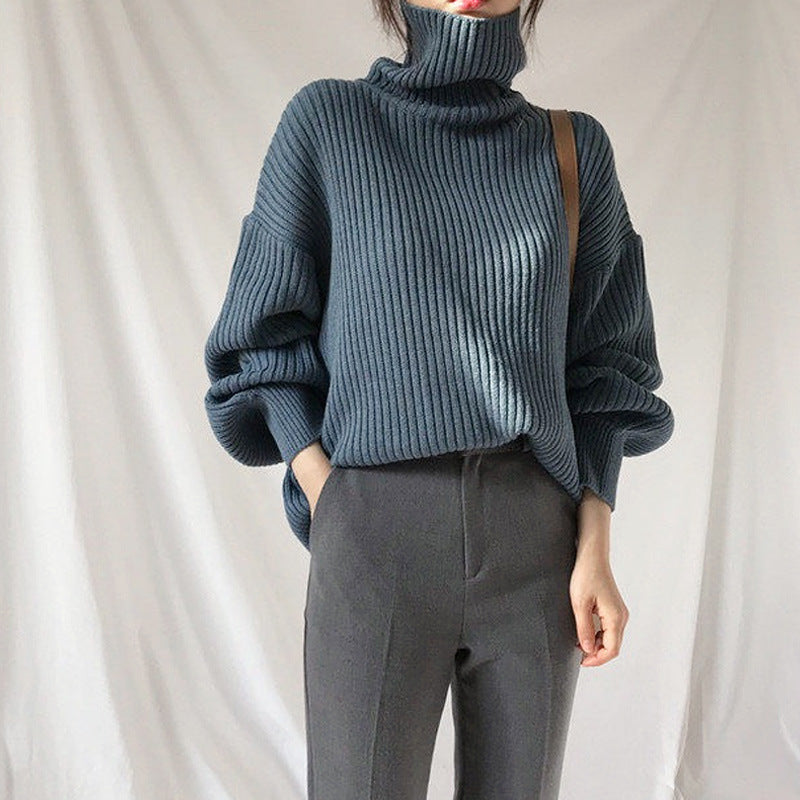 Matior™ | Luxe Turtleneck Balloon Sleeve Sweater