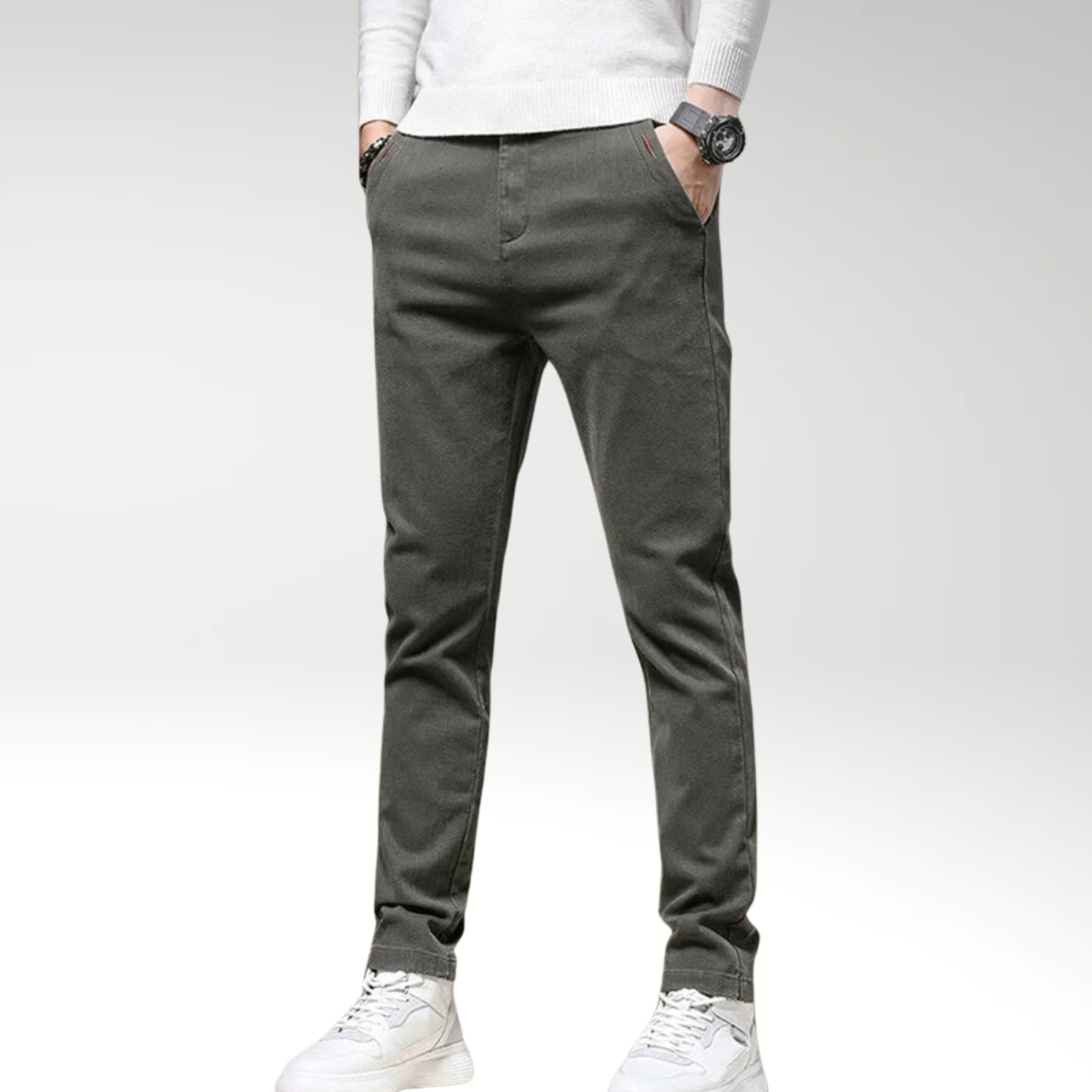 Matior™ | Classic Cotton Stretch Slim Fit Trousers