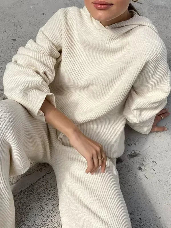 Matior™ | Ribbed Knit Hoodie Set