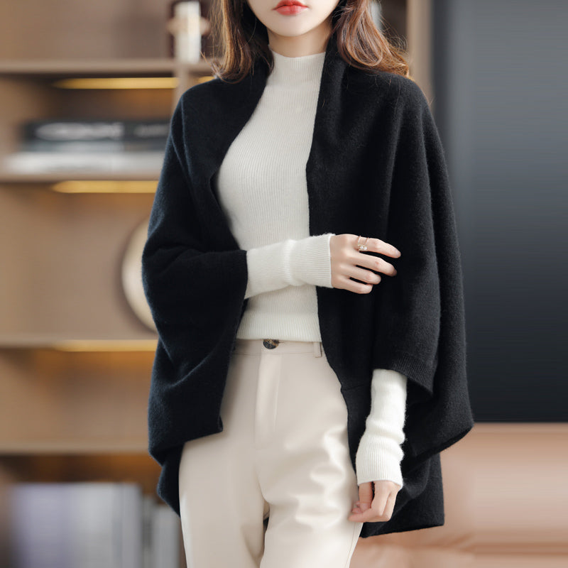 Matior™ | Luxe 100% Wool Cape Cardigan