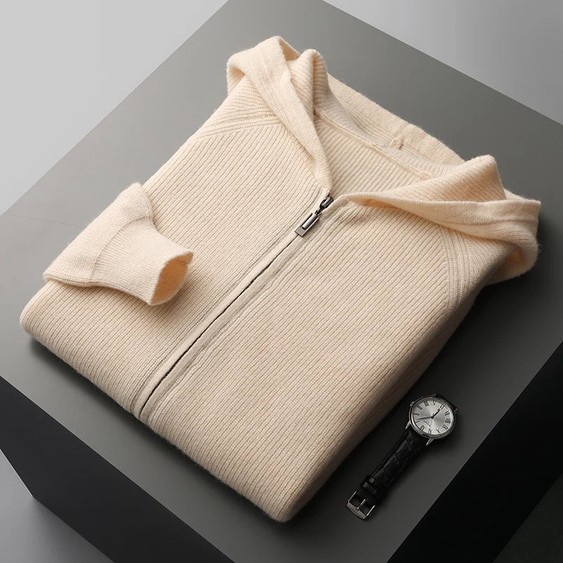 Matior™ | Luxe Merino Wool Men’s Autumn Hoodie