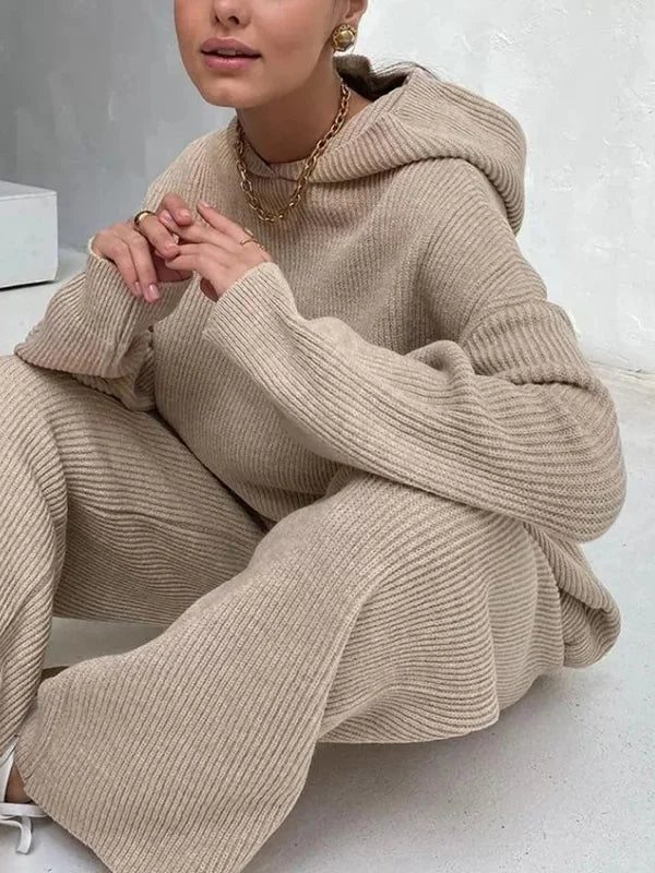 Matior™ | Ribbed Knit Hoodie Set